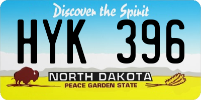 ND license plate HYK396