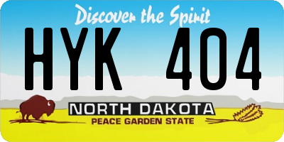 ND license plate HYK404
