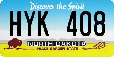 ND license plate HYK408