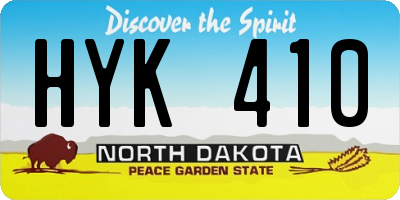 ND license plate HYK410