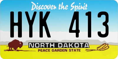 ND license plate HYK413