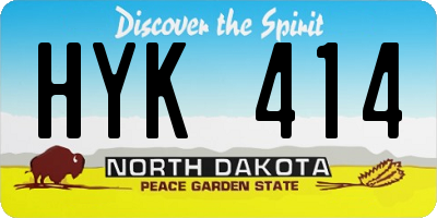 ND license plate HYK414