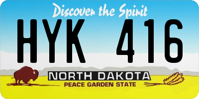 ND license plate HYK416