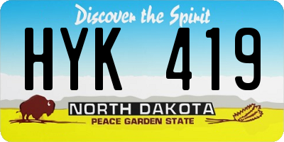 ND license plate HYK419