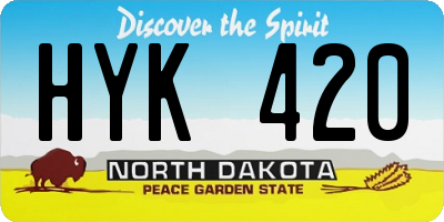 ND license plate HYK420