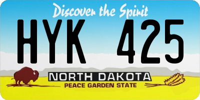 ND license plate HYK425