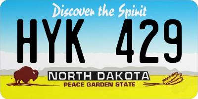 ND license plate HYK429