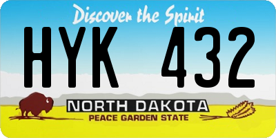 ND license plate HYK432
