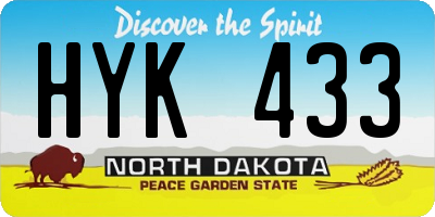 ND license plate HYK433