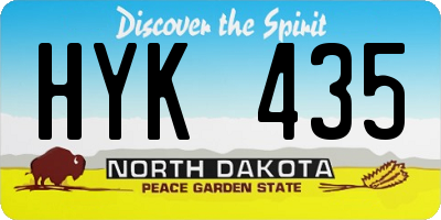 ND license plate HYK435