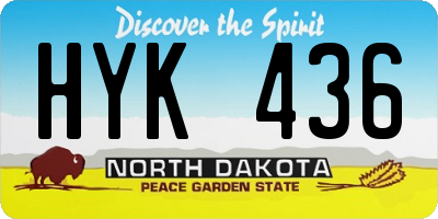 ND license plate HYK436