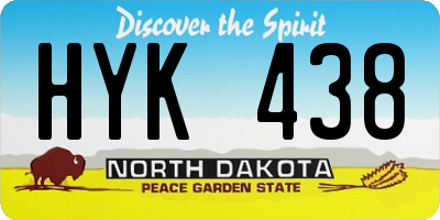 ND license plate HYK438