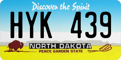 ND license plate HYK439