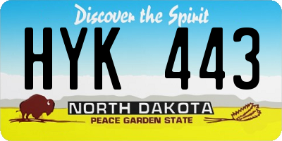 ND license plate HYK443