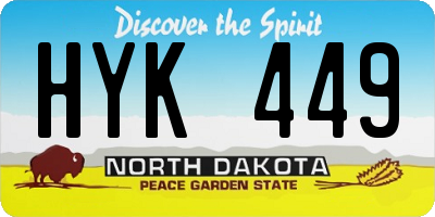 ND license plate HYK449