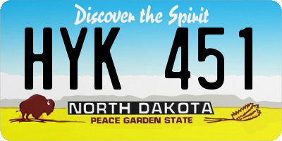 ND license plate HYK451