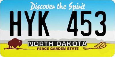 ND license plate HYK453