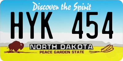 ND license plate HYK454