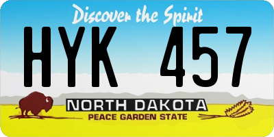 ND license plate HYK457