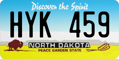 ND license plate HYK459