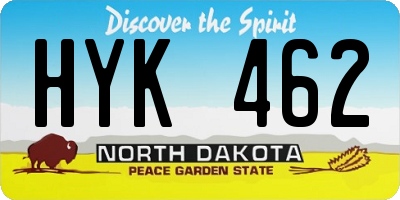 ND license plate HYK462