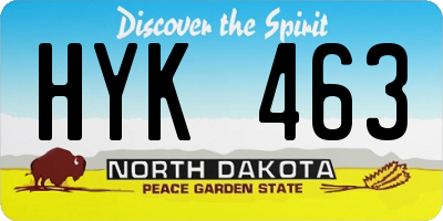 ND license plate HYK463