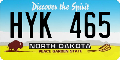 ND license plate HYK465