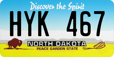 ND license plate HYK467