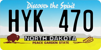 ND license plate HYK470
