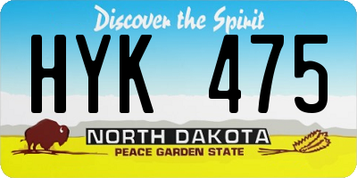 ND license plate HYK475