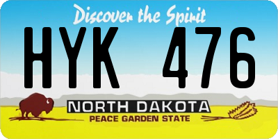 ND license plate HYK476