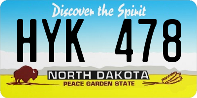 ND license plate HYK478
