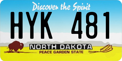 ND license plate HYK481