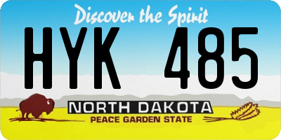 ND license plate HYK485