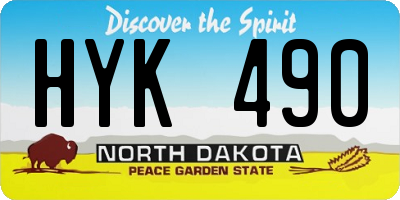 ND license plate HYK490