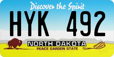 ND license plate HYK492