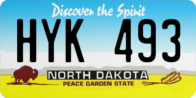 ND license plate HYK493