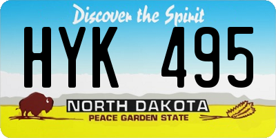 ND license plate HYK495