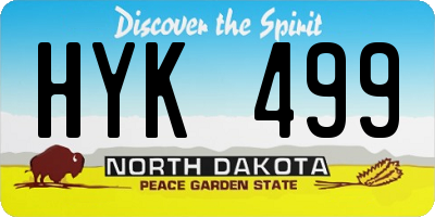 ND license plate HYK499