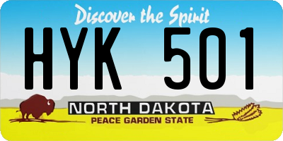ND license plate HYK501