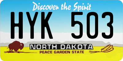 ND license plate HYK503