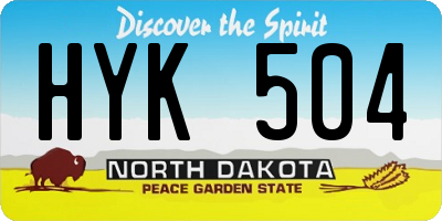ND license plate HYK504