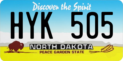 ND license plate HYK505