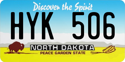 ND license plate HYK506