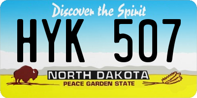 ND license plate HYK507