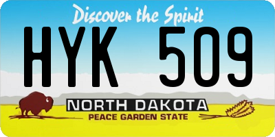 ND license plate HYK509
