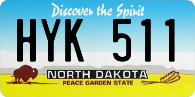 ND license plate HYK511
