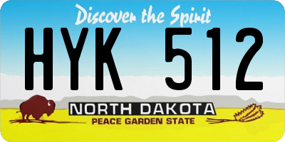 ND license plate HYK512