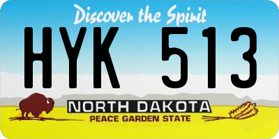 ND license plate HYK513