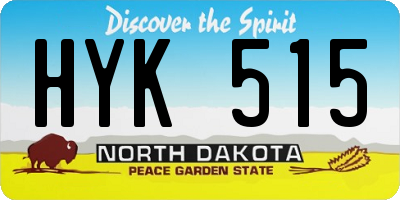 ND license plate HYK515